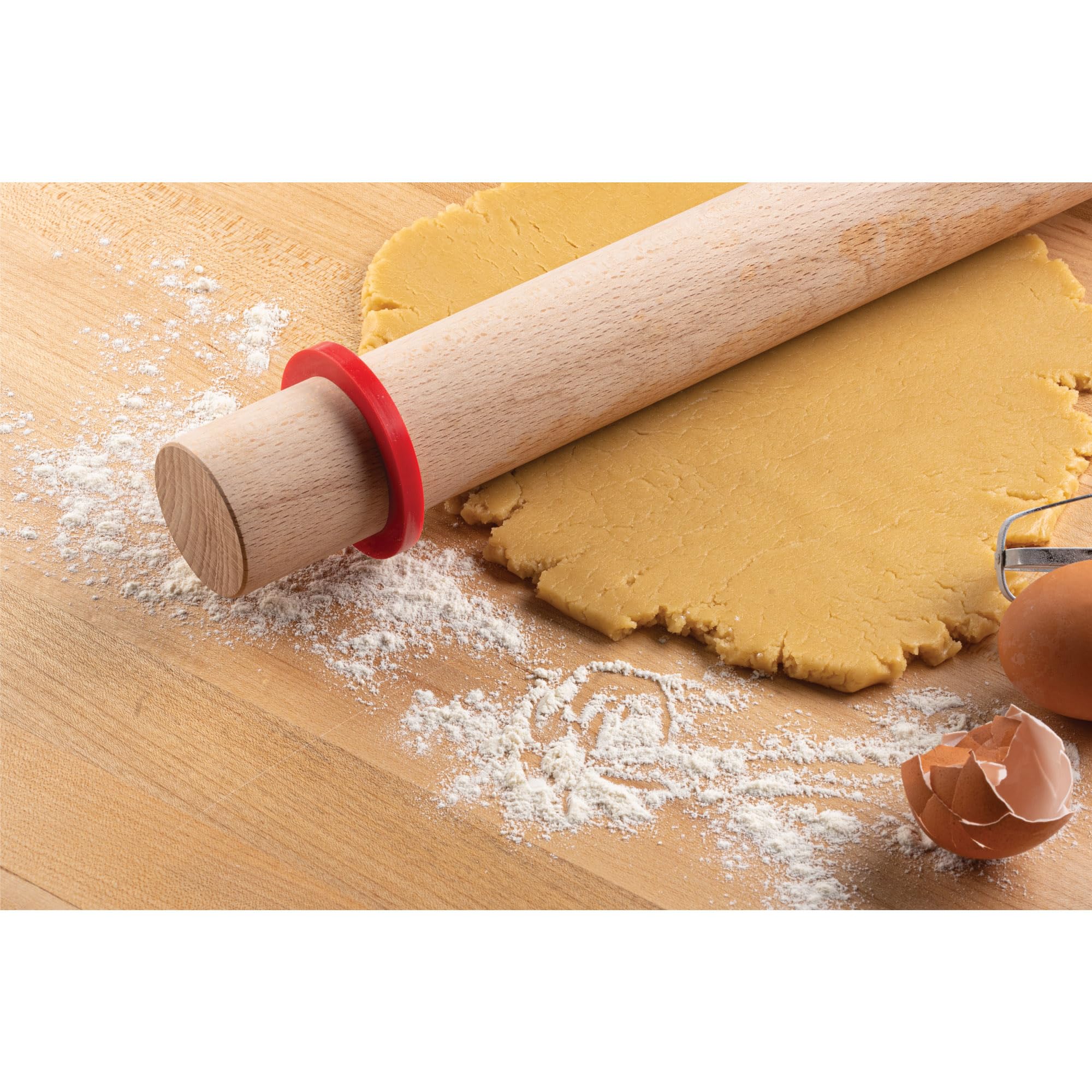 Rings fit rolling pins up to 2.5 inches in diameter