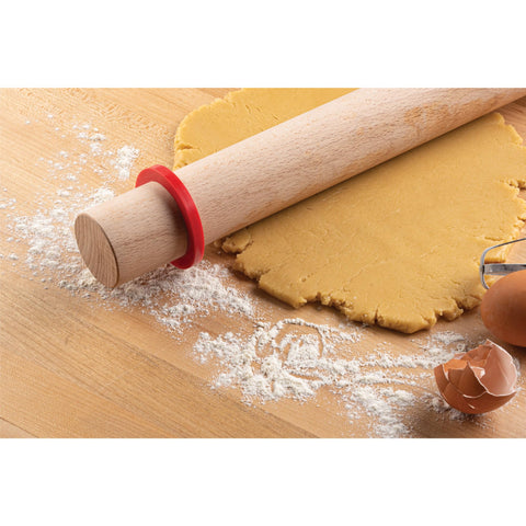 Rings fit rolling pins up to 2.5 inches in diameter