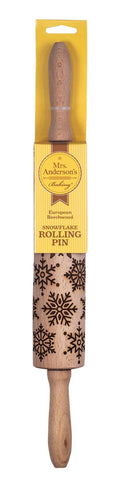 Mrs. Anderson’s Baking snowflake rolling pin in beechwood barrel