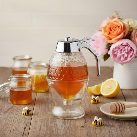 Mrs. Anderson's Baking dispenser on storage stand keeps syrups organized
