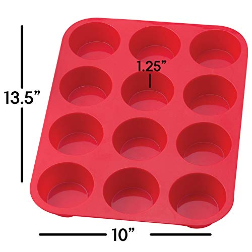Mrs. Anderson's Silicone Muffin Pan: 12 standard-sized muffins ready for assorted treats.