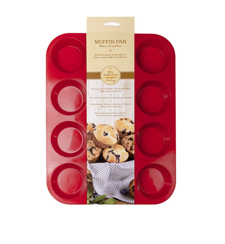 Mrs. Anderson's Silicone Muffin Pan: European-grade silicone for durable, flexible performance.