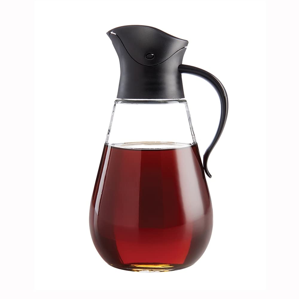 Mrs. Anderson's Store'N Pour Syrup Dispenser with glass body for clean, drip-free serving.
