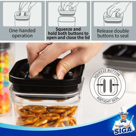 MR.SIGA small containers store snacks, sugars, or nuts securely