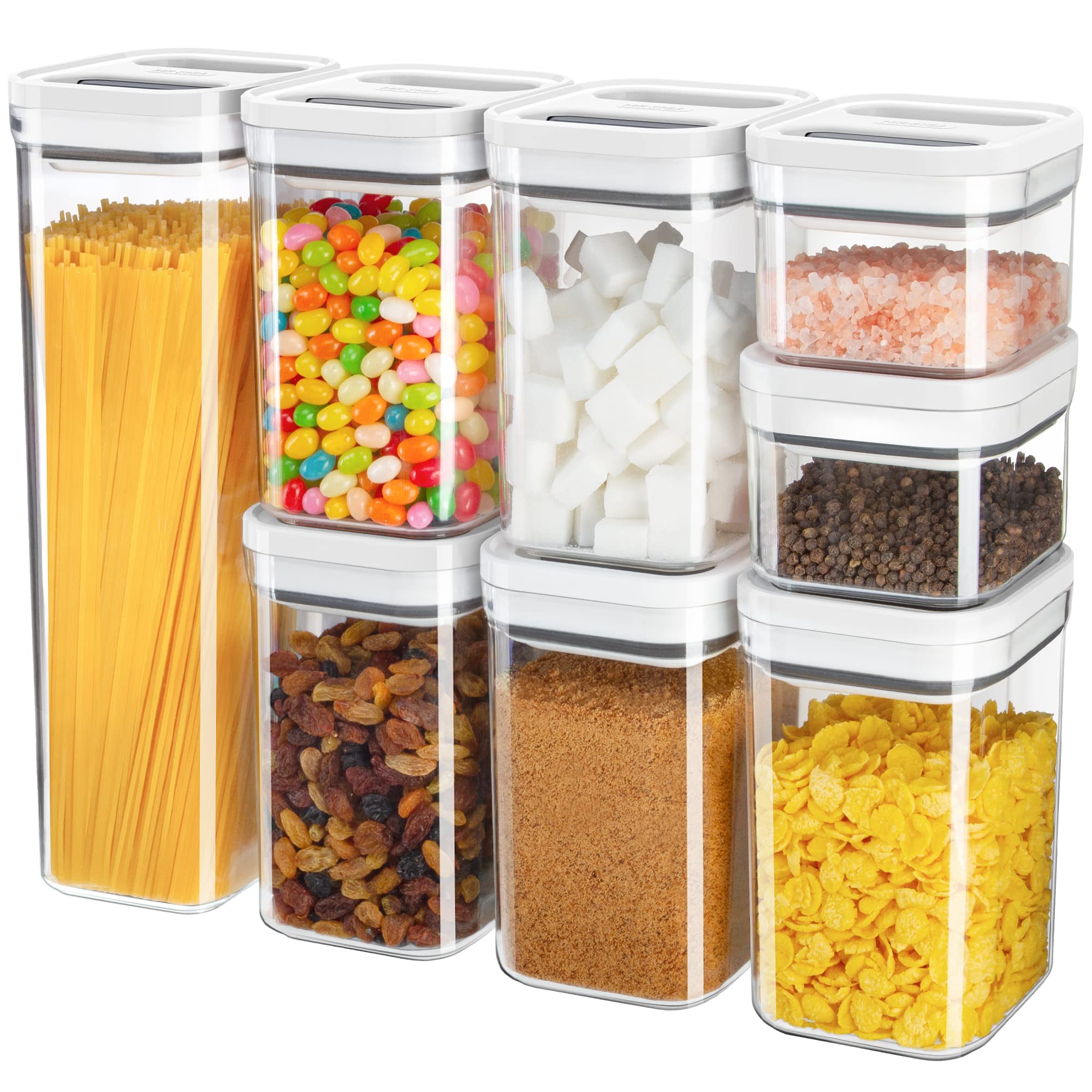 MR.SIGA 8-piece airtight storage set for pantry organization and freshness.