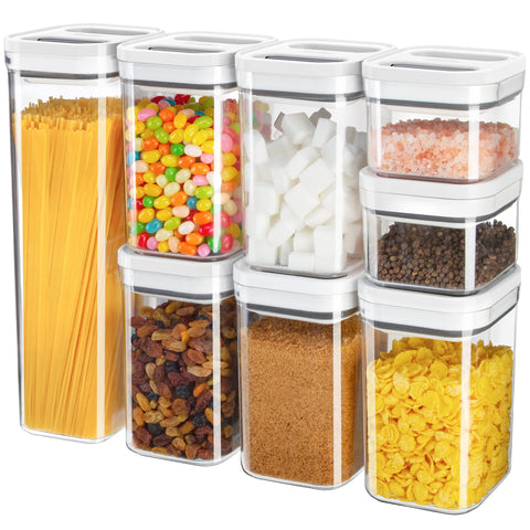 MR.SIGA 8-piece airtight storage set for pantry organization and freshness.