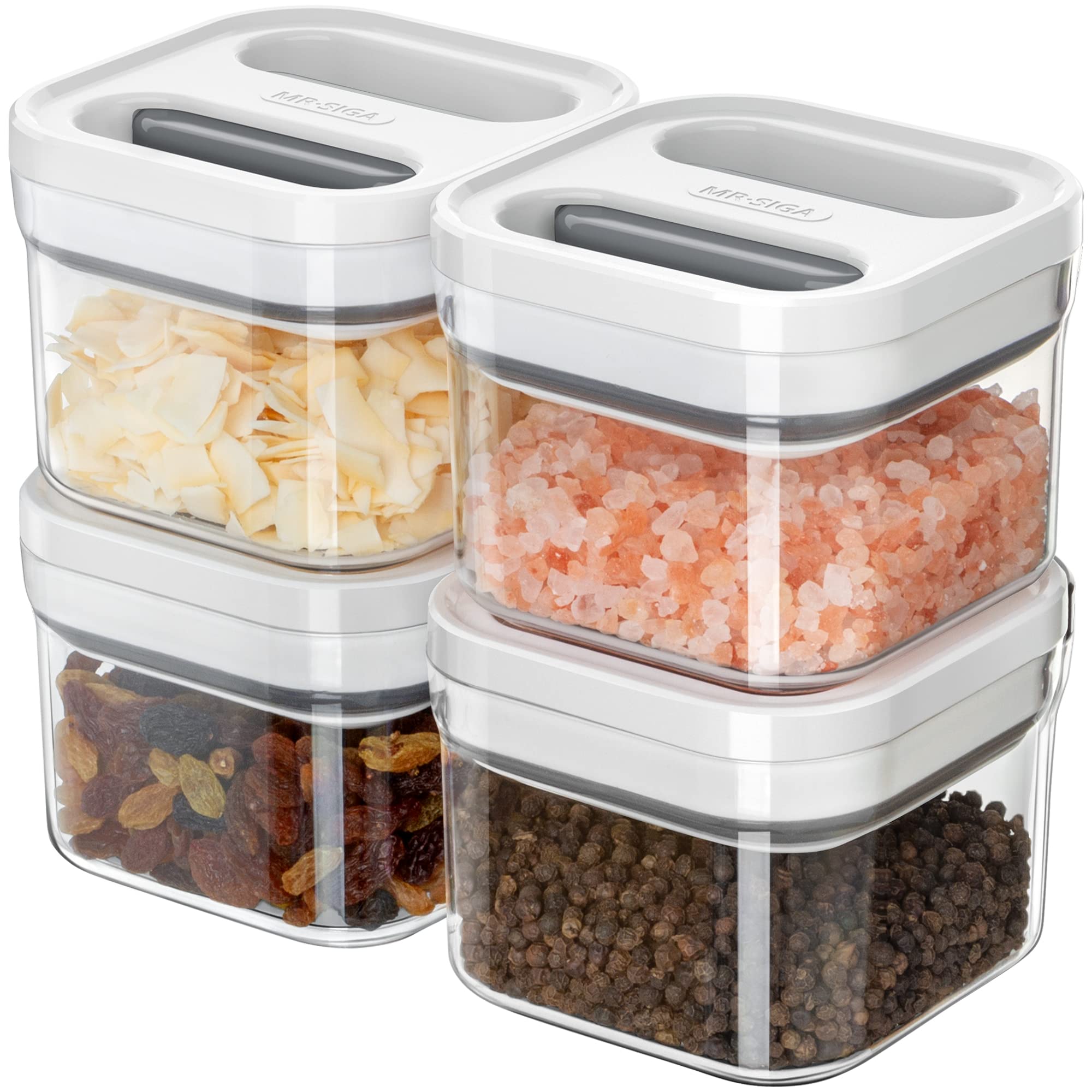 MR.SIGA airtight container front view showing compact pantry storage