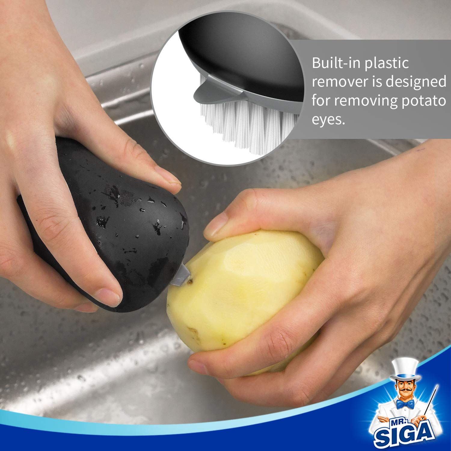 MR.SIGA brush with stiff bristles for tougher scrubbing tasks
