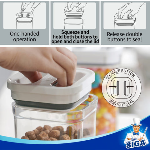 MR.SIGA 34 oz medium containers ideal for pasta, nuts.