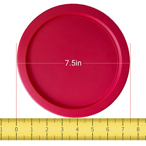 Red 7.5-inch round lid provides tight, leak-resistant seal for leftovers
