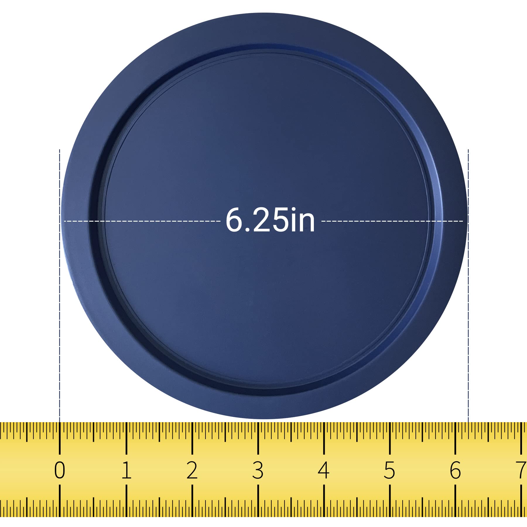 Blue MRX Solutions Pyrex lids, 6-pack, designed for 6-inch bowls and easy microwave use
