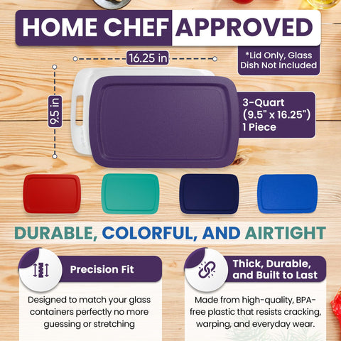 MRX Solutions 3-qt C-233 Pyrex Easy Grab lid fits the longer dish model.