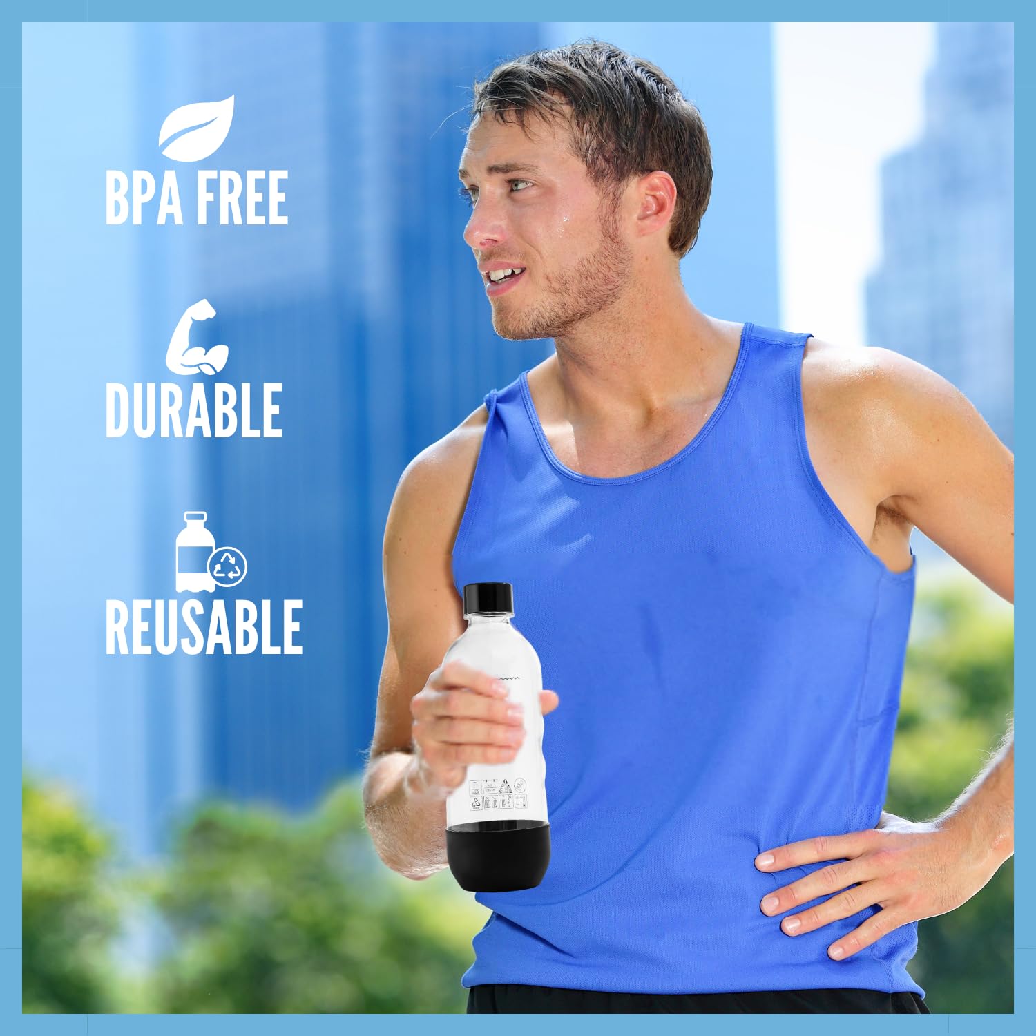 MRX Solutions BPA-free bottle designed for repeated carbonation