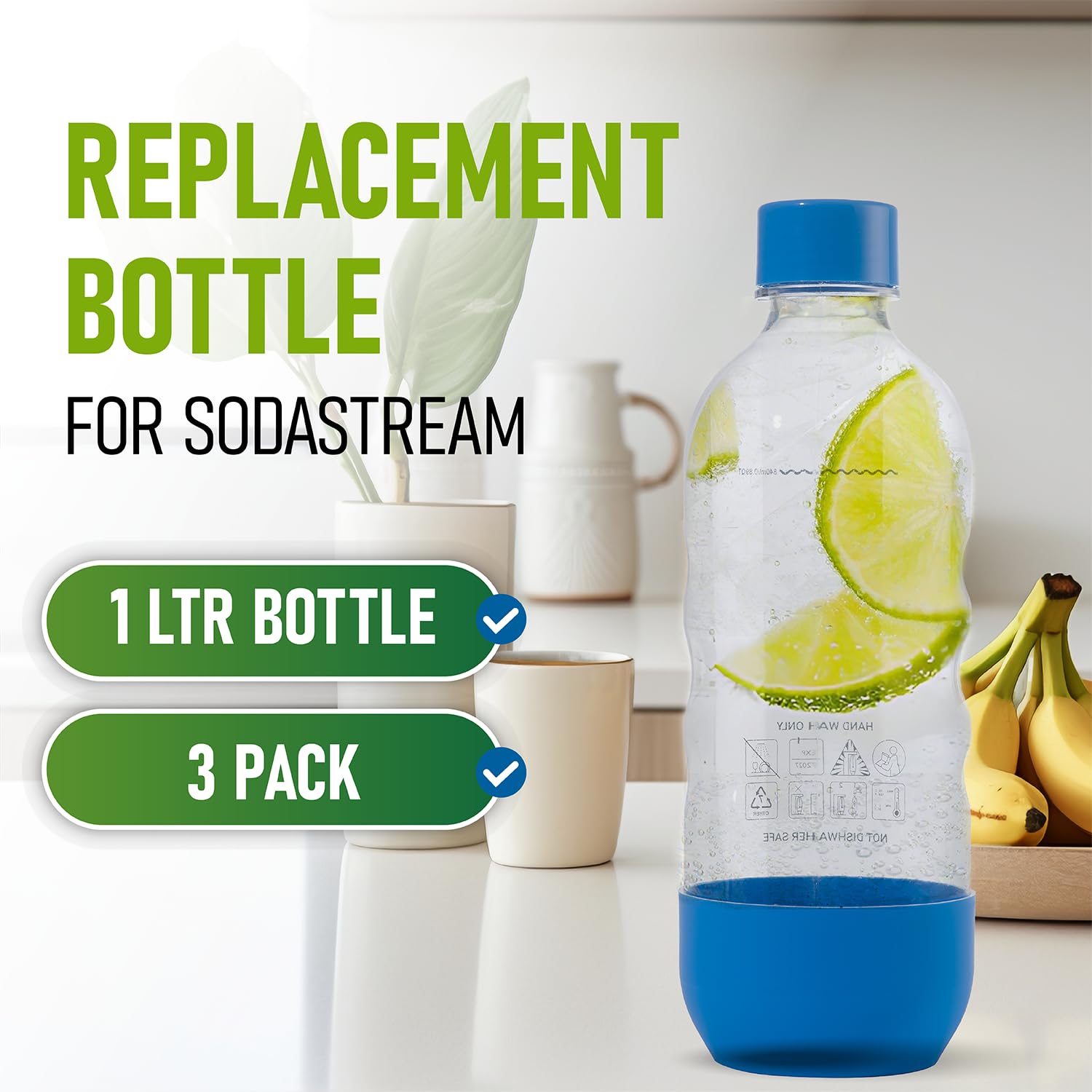MRX Solutions 1L pink bottle adds color and portability to your sparkling routine.