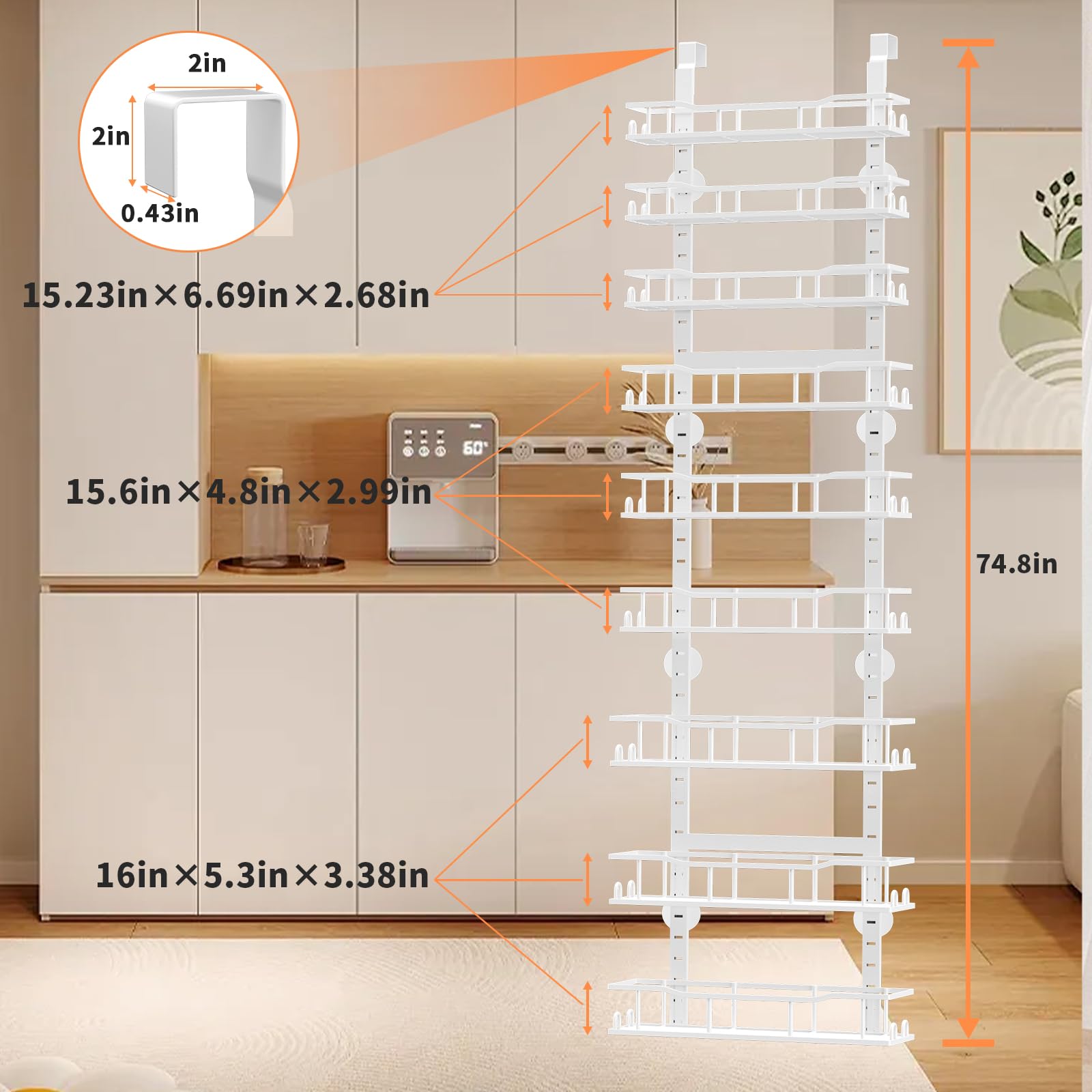 MSERCUOR adjustable baskets pantry rack with flexible spacing for cans and jars