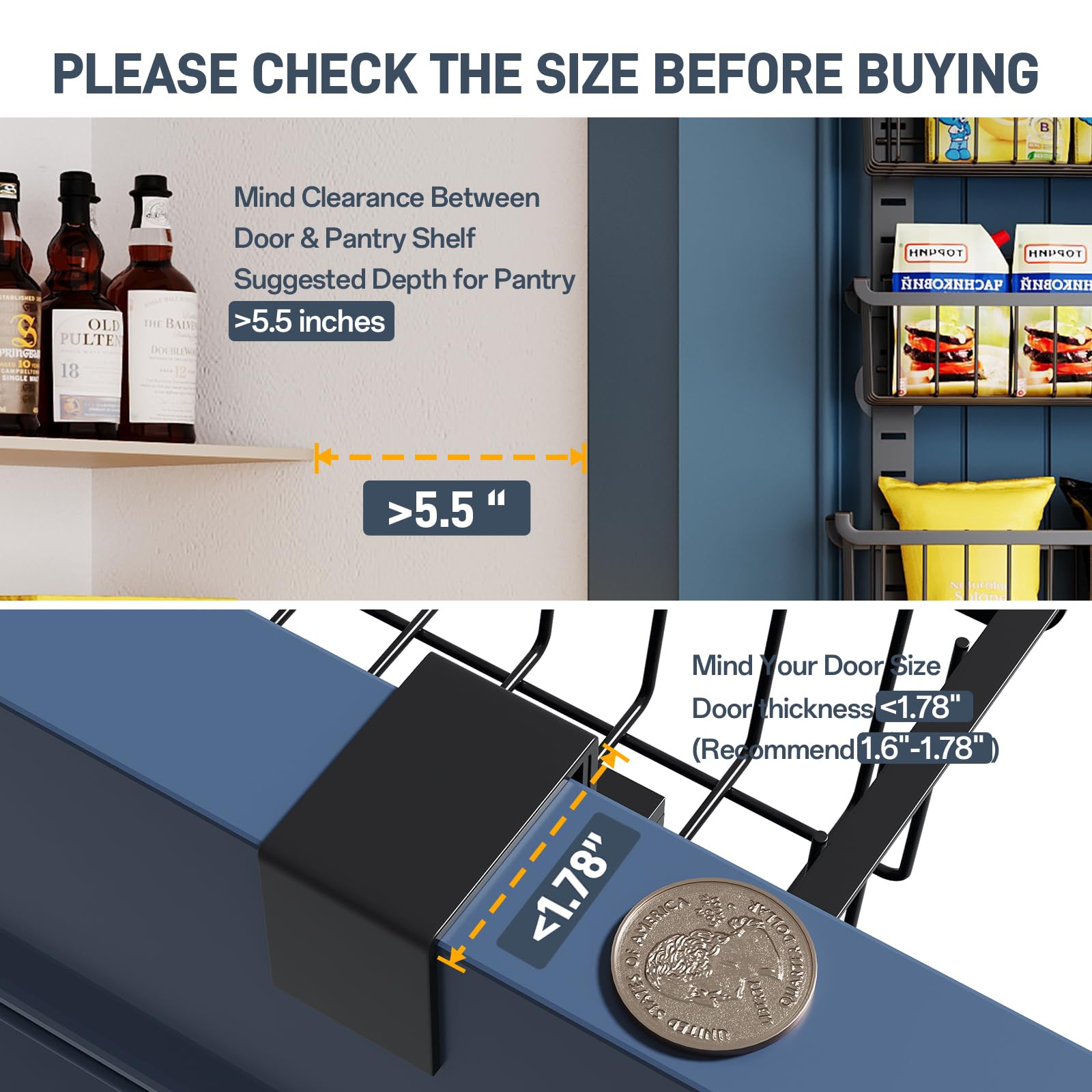 MSERCUOR adjustable baskets spice rack for cans and jars