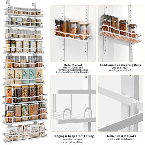 MSERCUOR door spice rack installation shows easy tool-free setup