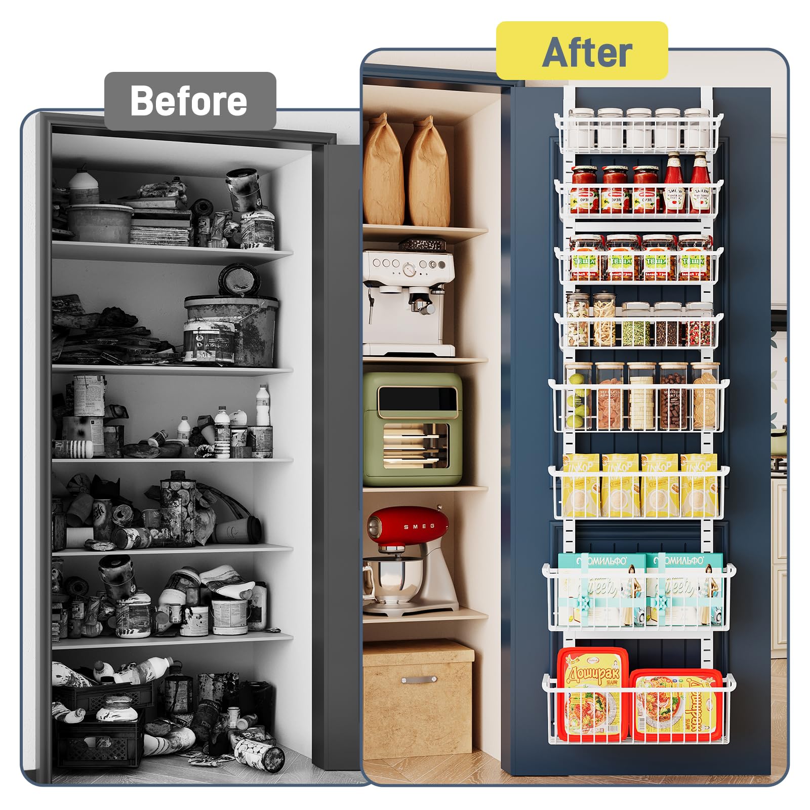 MSERCUOR versatile organizer for kitchen, laundry, and bath.