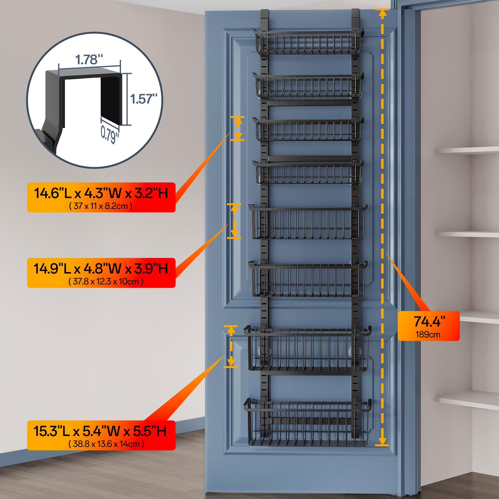 MSERCUOR pantry organizer in kitchen storage setup for organized shelves