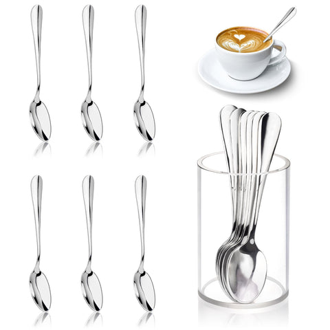 MSHUNKEJI demitasse spoons with holder displayed on a coffee bar for easy access.