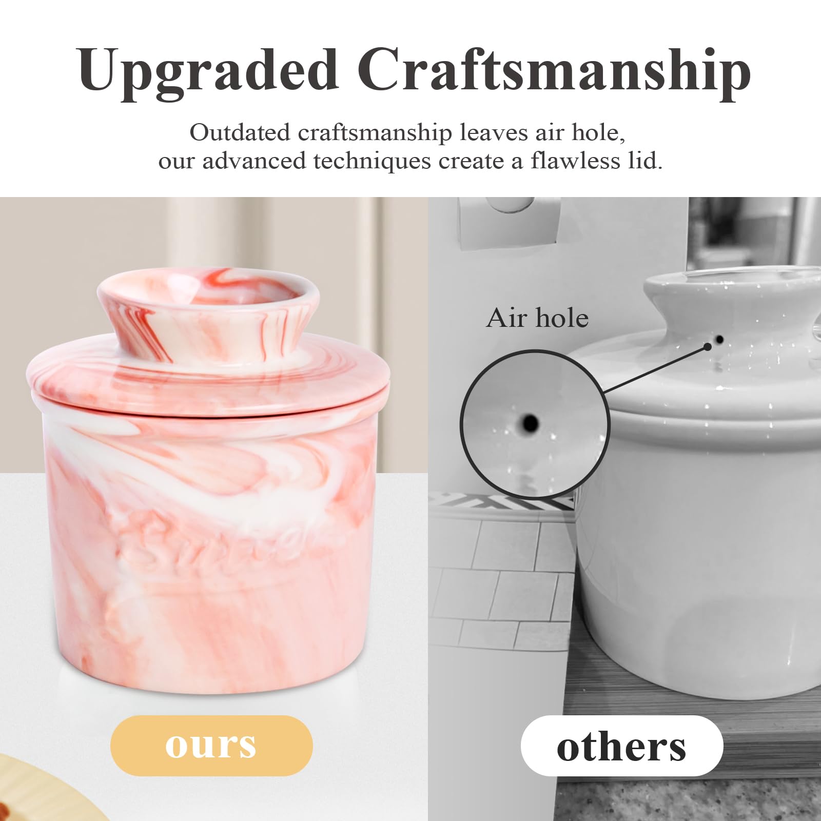 MSJGA open crock with butter ready for flavorful breakfasts.