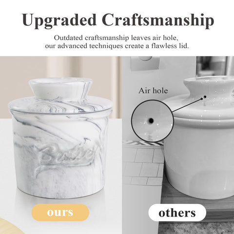 MSJGA butter crock relief butter engraving adds retro charm