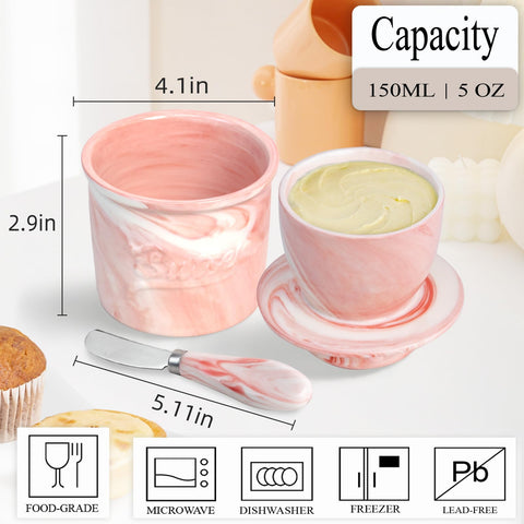 MSJGA spreader knife with crock enabling smooth butter spreading.