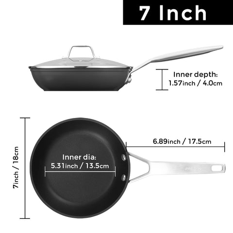 MsMk 7-inch egg pan with nonstick coating resisting sticking.
