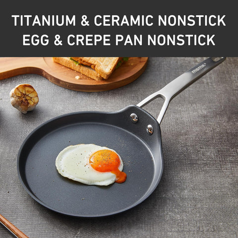 MsMk ceramic nonstick pan top view shows smooth surface for even cooking.