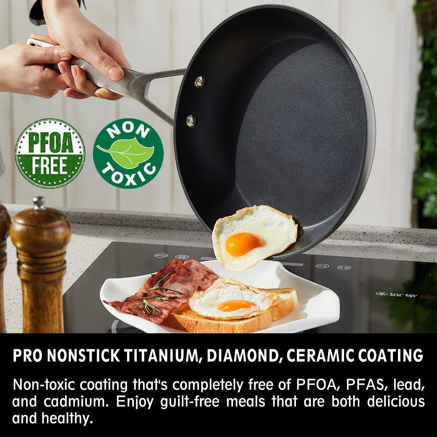 Close-up of MsMk limestone coating for durable nonstick performance