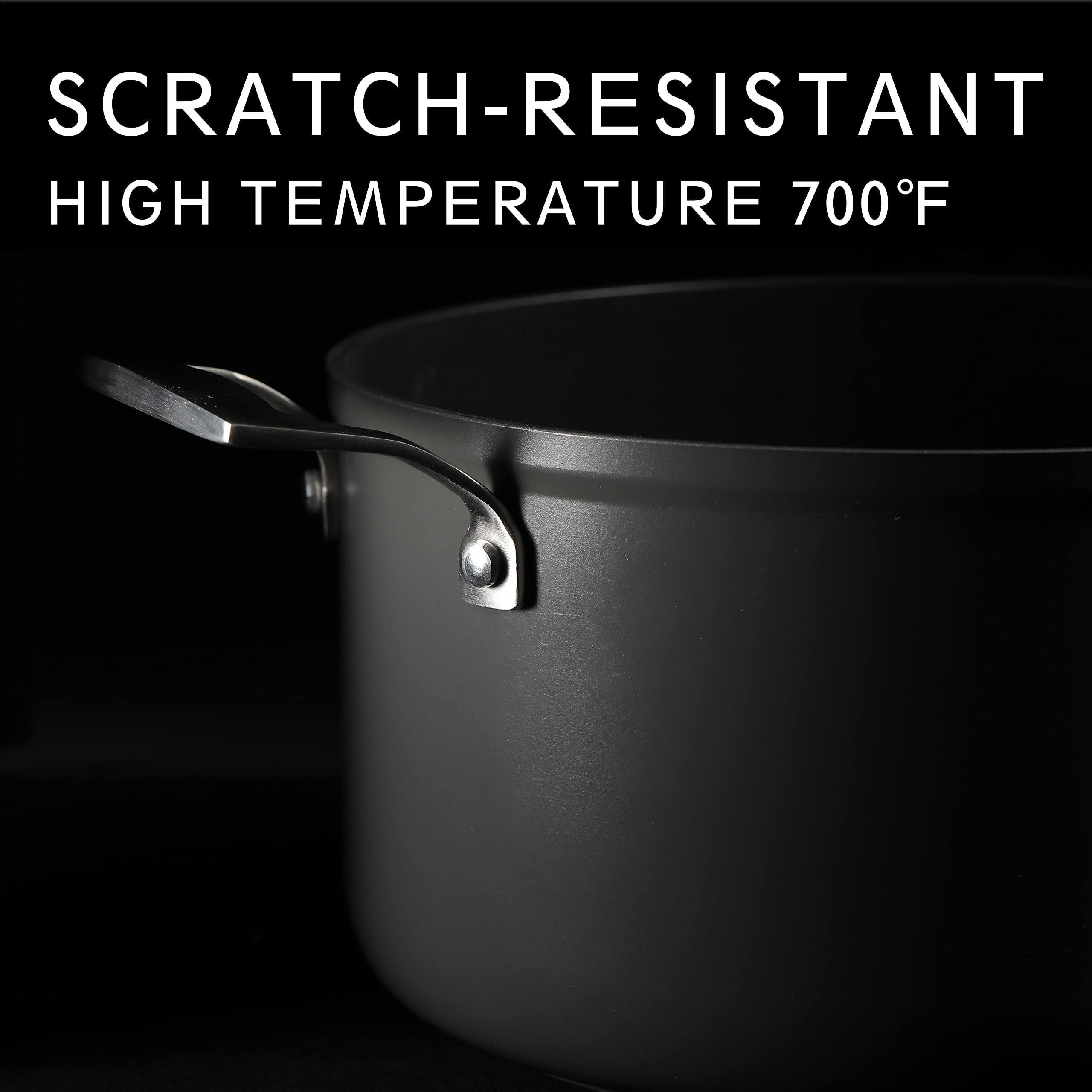 MsMk saucepan side view highlighting compact, balanced design.