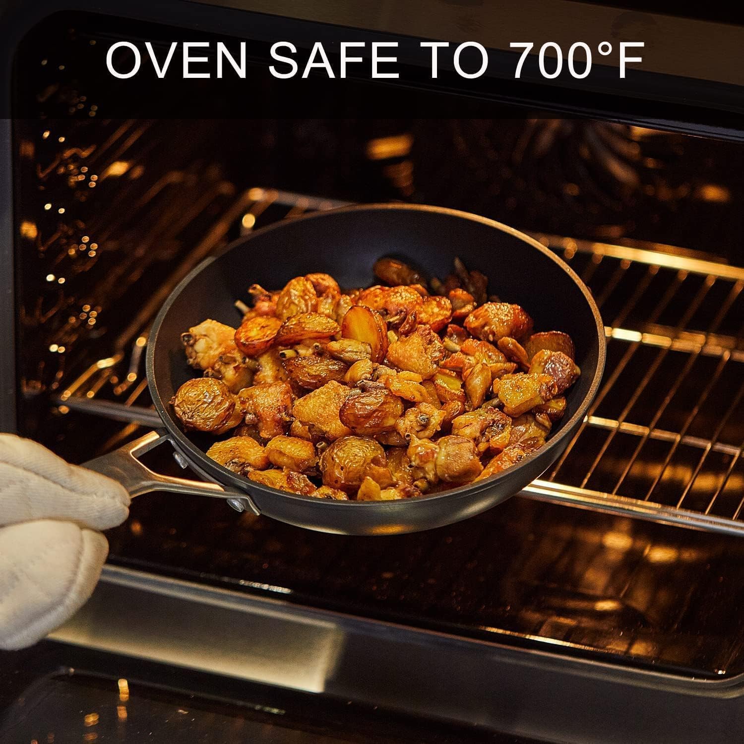 MsMk tempered glass lid provides clear visibility while cooking