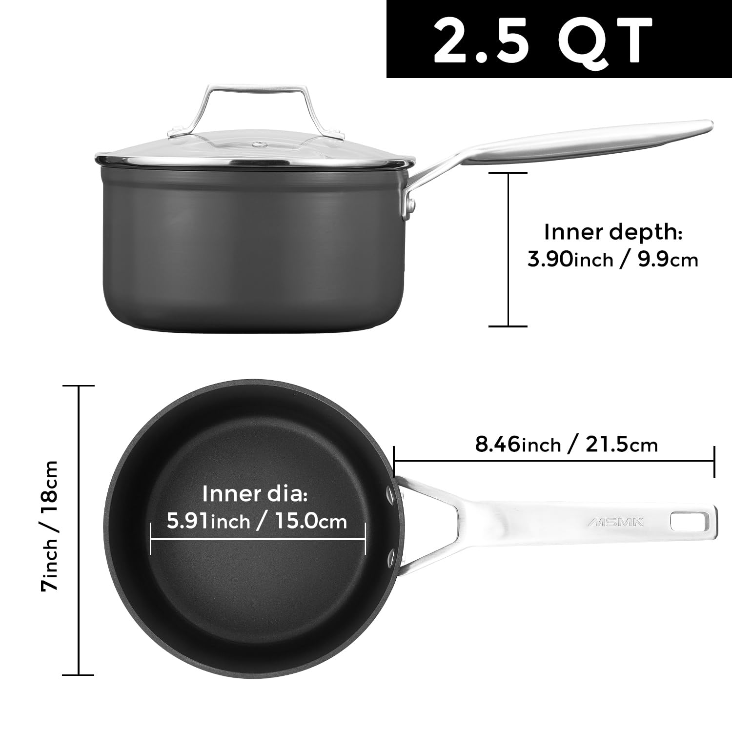 MsMk triple-layer nonstick coating delivers effortless release.