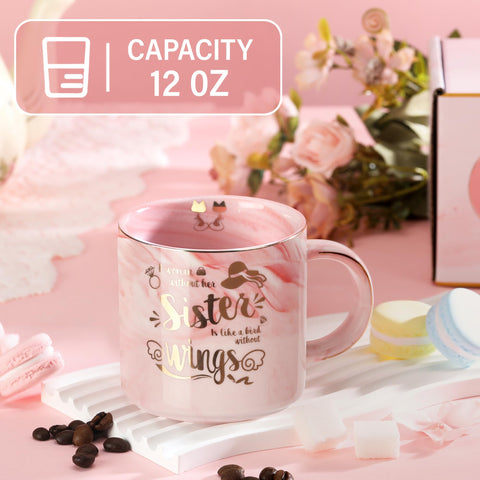 Msushsi pink mug with a comfy C-shaped handle for daily use