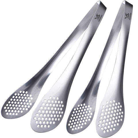 MSY BIGSUNNY 11-inch stainless steel tongs for buffet serving and easy portion control
