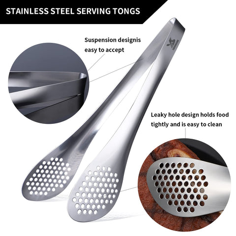 MSY BIGSUNNY 11-inch tongs ready for everyday kitchen tasks in a drawer