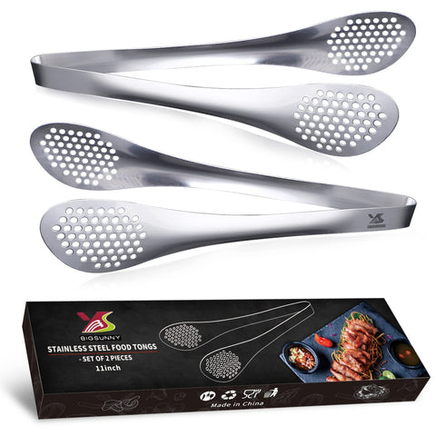 MSY BIGSUNNY 2-pack stainless steel tongs for shared meals