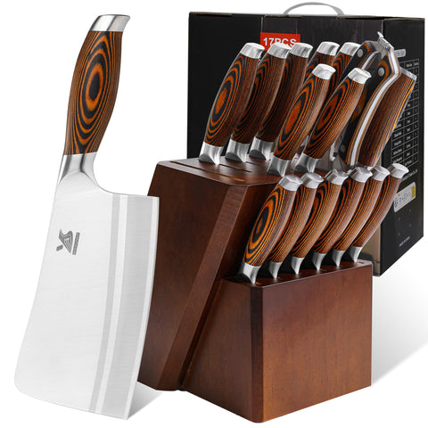 MSY BIGSUNNY knife block set wooden block for organized storage