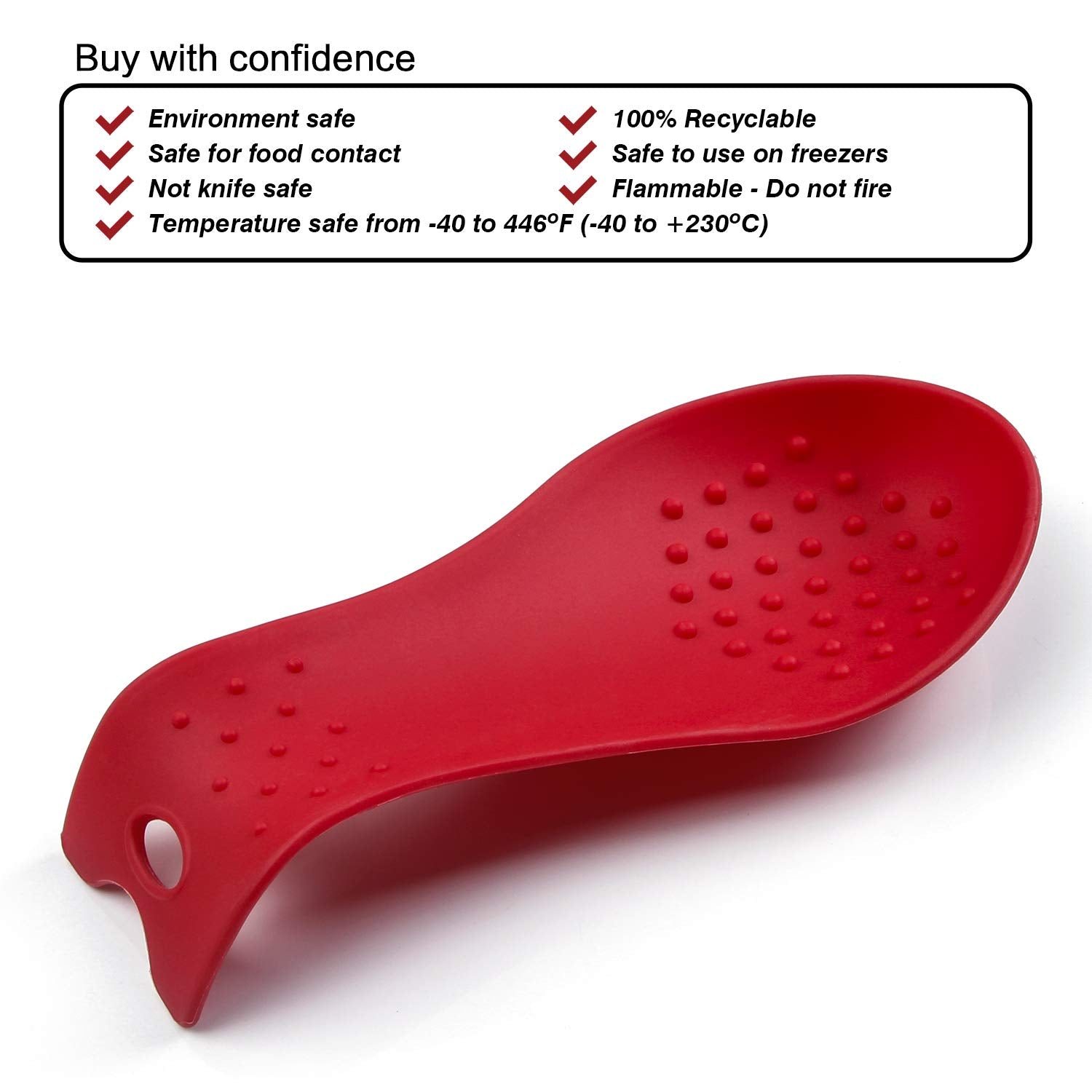 MSY BIGSUNNY spoon rest dishwasher safe for easy cleanup.