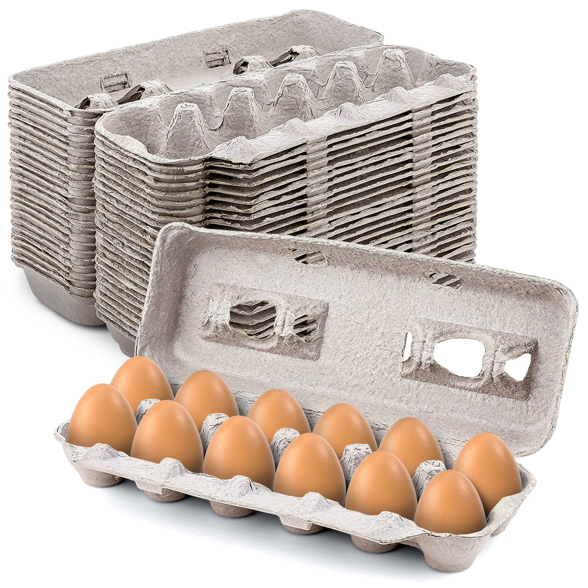 MT Products blank natural pulp egg cartons for bulk storage of eggs