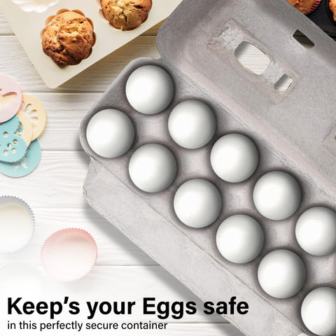 MT Products blank natural pulp egg cartons demonstrate sturdy walls for easy handling.