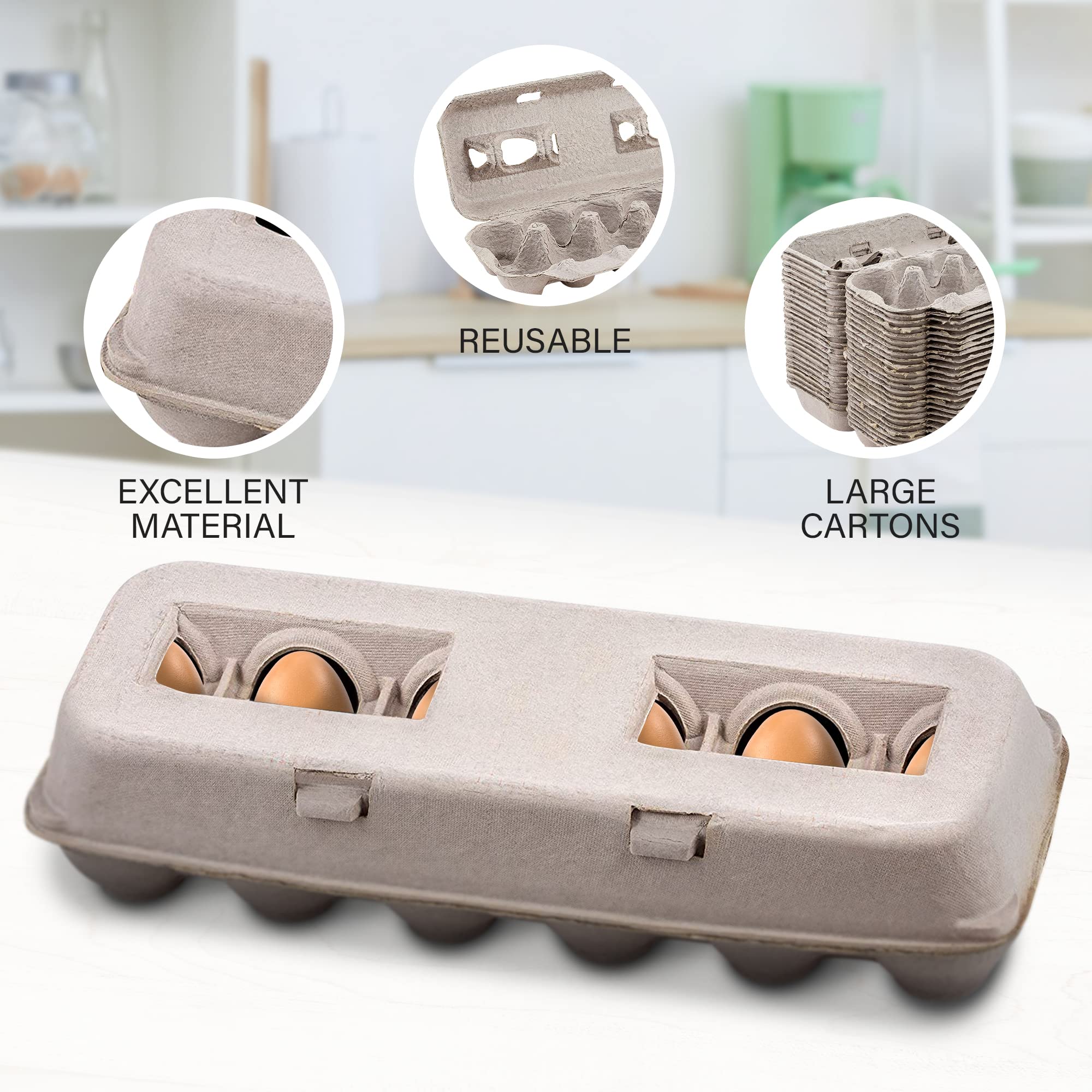 MT Products blank natural pulp egg cartons provide space for logo stamping and notes.