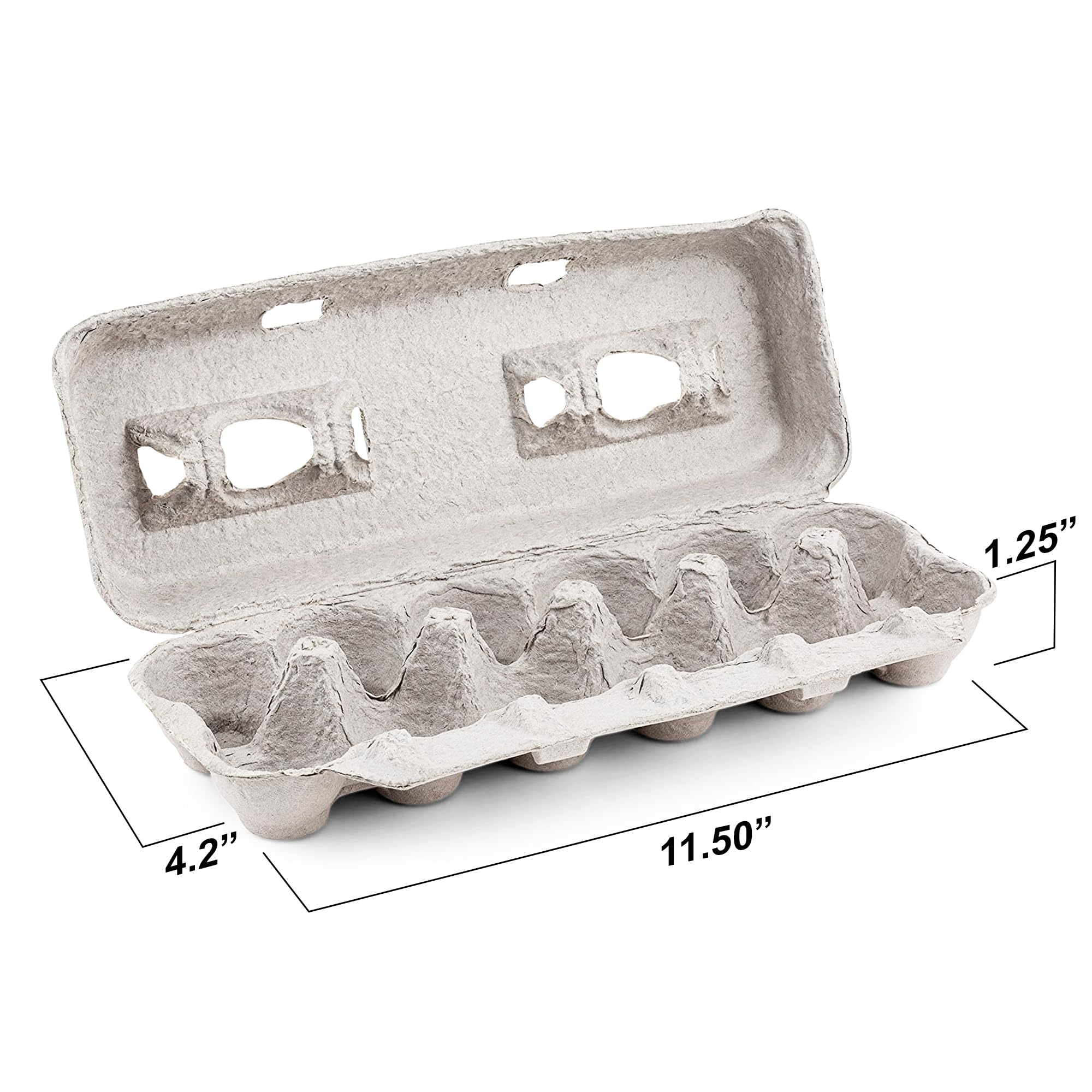 MT Products blank natural pulp egg cartons highlight recycled material and humidity resistance.