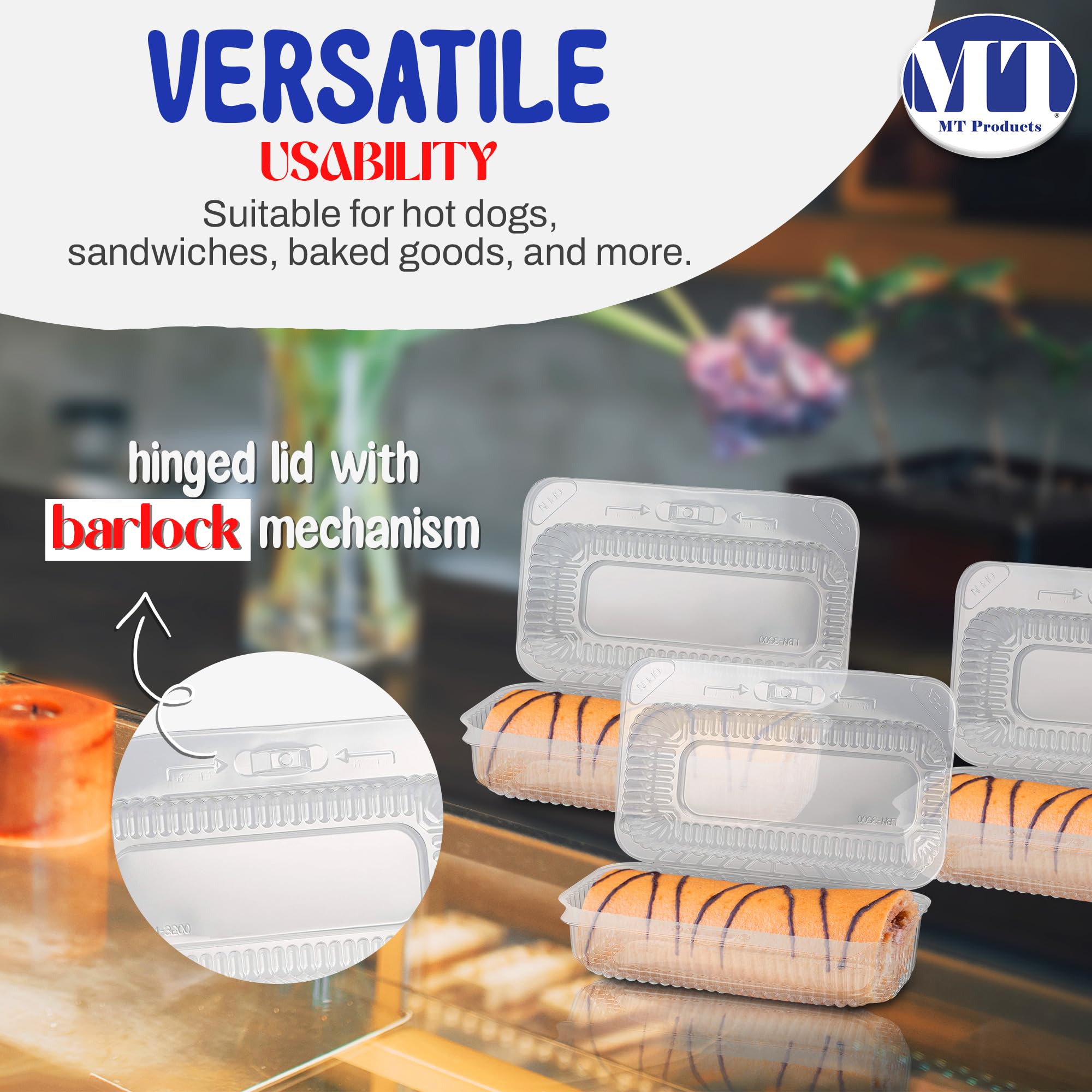 MT Products transparent display highlights bakery treats while protecting them