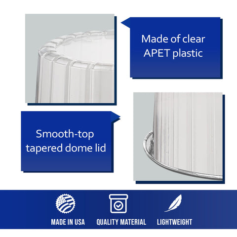 MT Products made in USA cake container with clear dome lid offers sturdy protection.