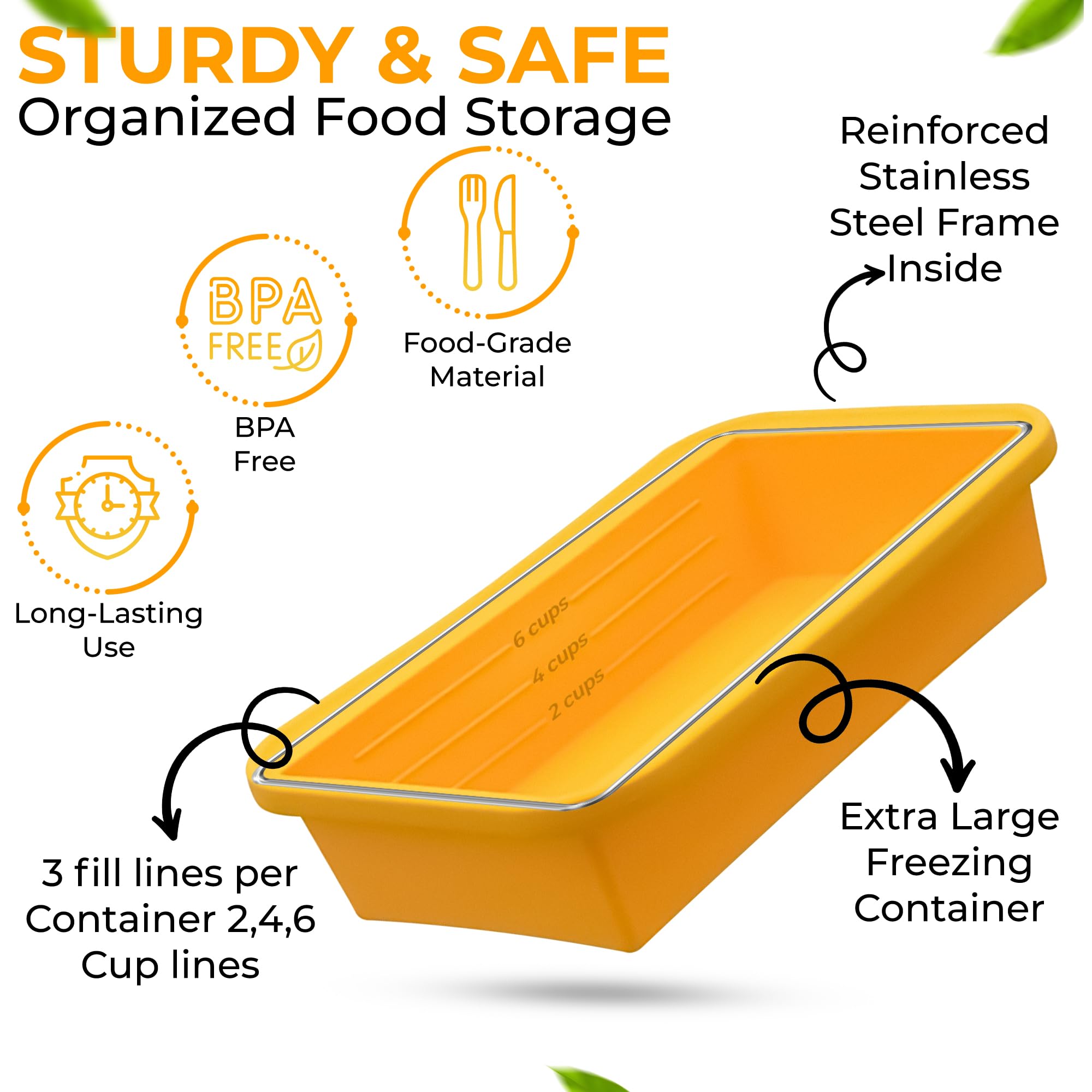 MT.BAY measurement lines aid precise portioning and meal prep.