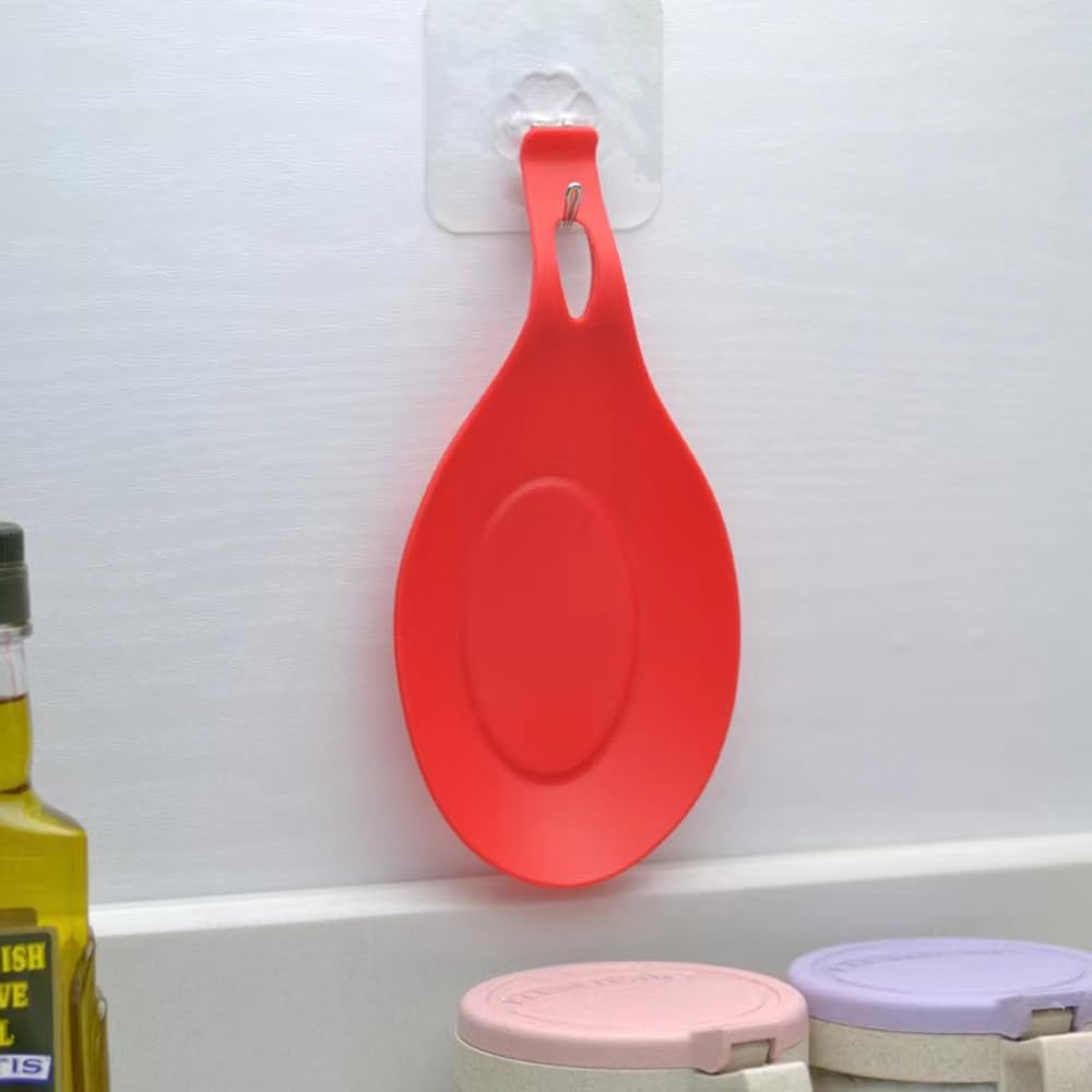 MTOMDY durable silicone spatula rest helps reduce mess on counters.