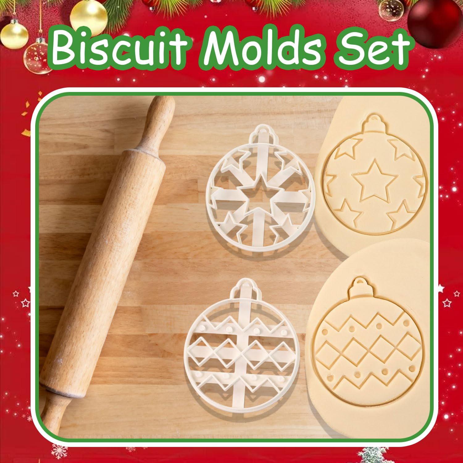 Mtruil cookie cutters for Christmas balls—easy dough release and clean cuts.