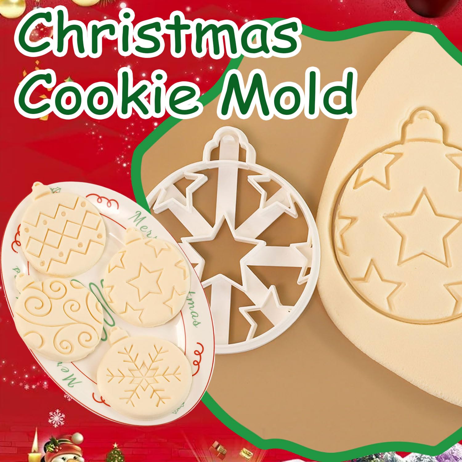 Mtruil durable plastic cutters maintain shape for repeated holiday baking.
