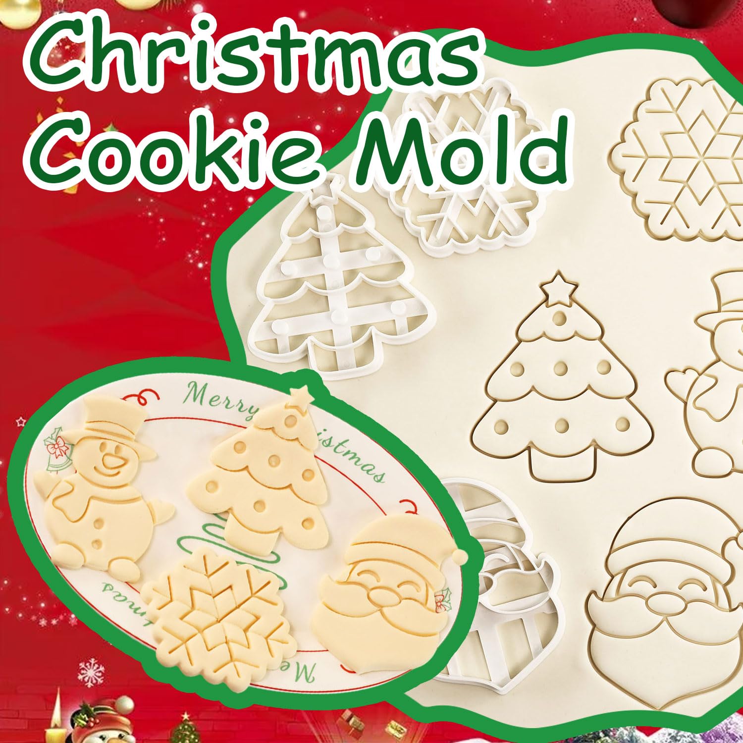 Mtruil holiday cookie display cutters for party treats